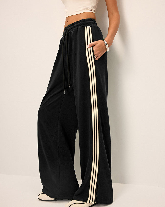 Side Stripe Wide-Leg Sweatpants