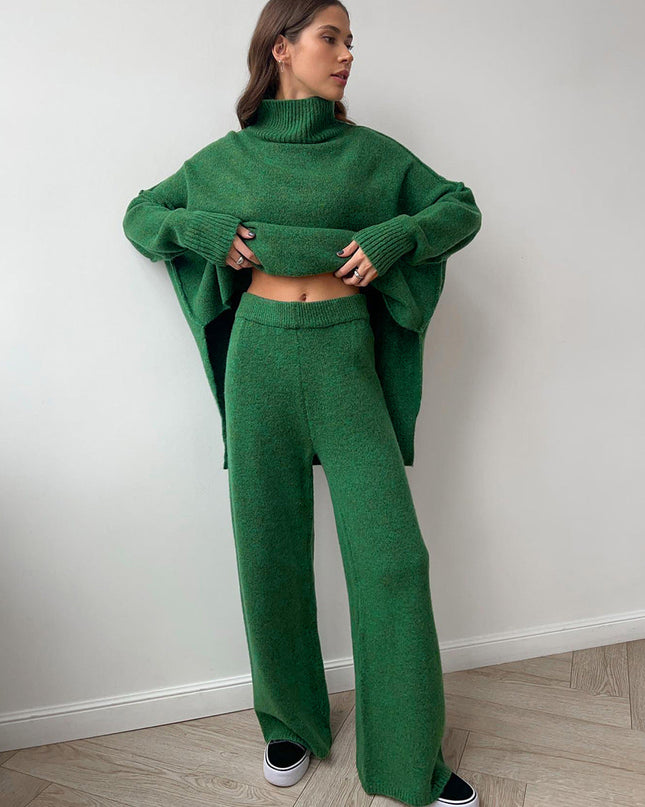 "Cozy Knit" Turtleneck Sweater & Wide-Leg Pants Set