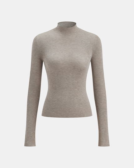 Slim-Fit Mock Neck Knit Top