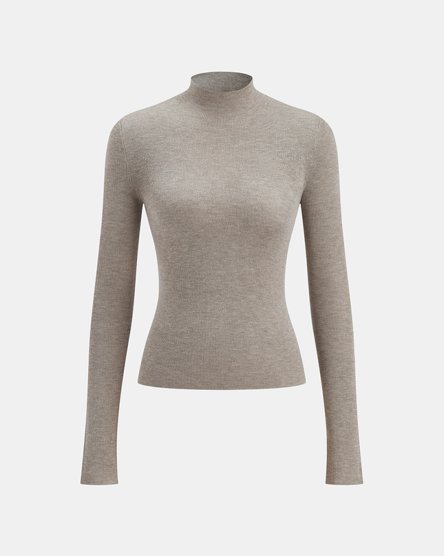 Slim-Fit Mock Neck Knit Top