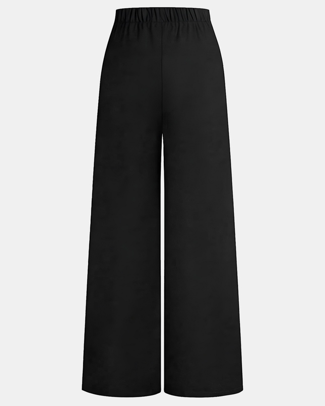 "Gold Buckle" High-Waisted Wide-Leg Trousers