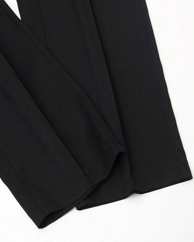 "Gold Buckle" High-Waisted Wide-Leg Trousers