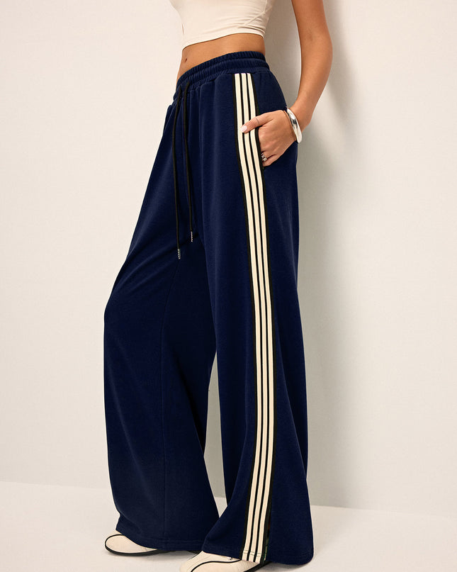 Side Stripe Wide-Leg Sweatpants