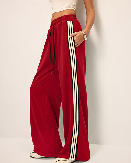 Side Stripe Wide-Leg Sweatpants