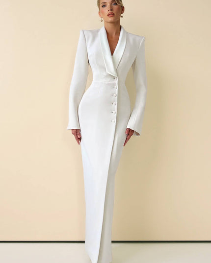 Back Slit Suit Dress