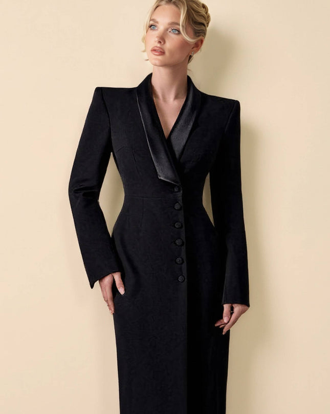 Back Slit Suit Dress
