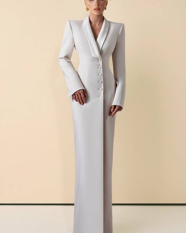 Back Slit Suit Dress