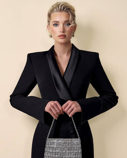 Back Slit Suit Dress