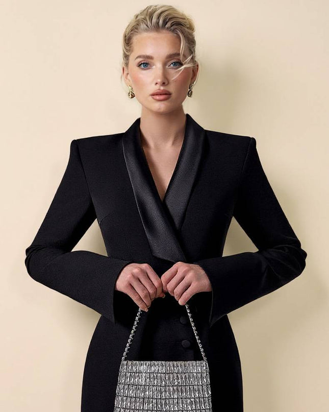Back Slit Suit Dress