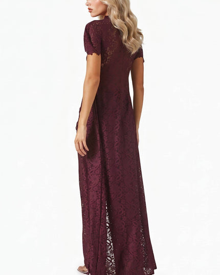 Lace Long-sleeved Top And Wide-leg Pants Set（Headscarf Not Included）