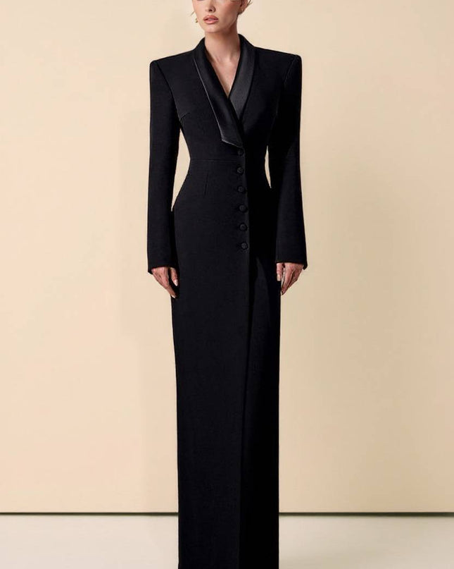 Back Slit Suit Dress