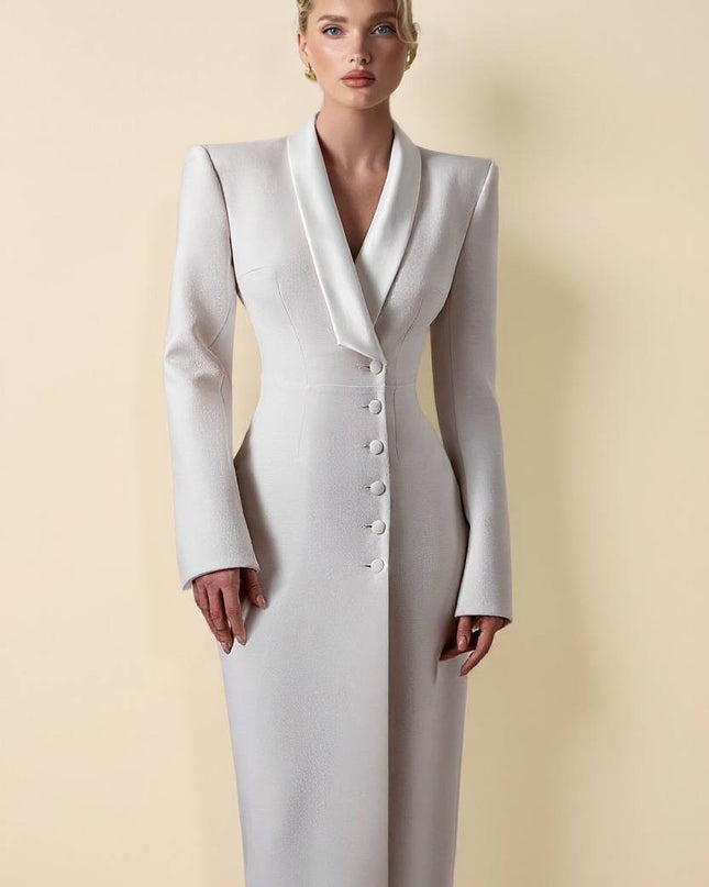 Back Slit Suit Dress