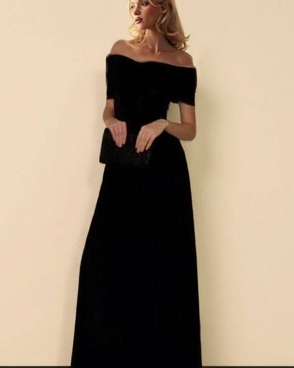 Off-shoulder Tulle Splicing Maxi Dress