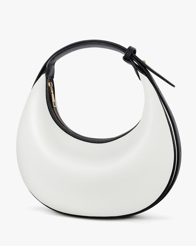 Trendy Contrast Color Crescent-shaped Handbag