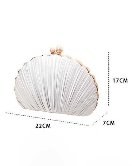 Shell Evening Bag Pleated Clutch