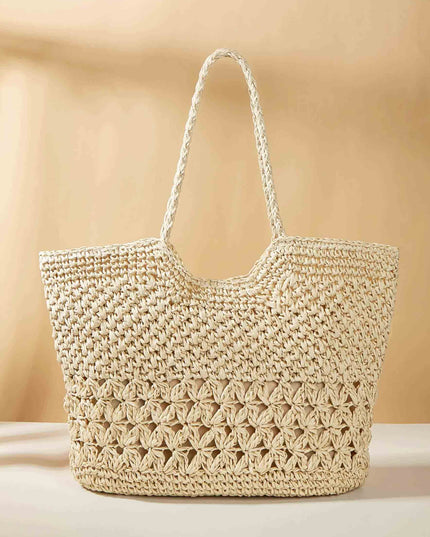 Beach Hollow Woven Straw Handbag