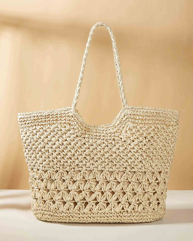 Beach Hollow Woven Straw Handbag