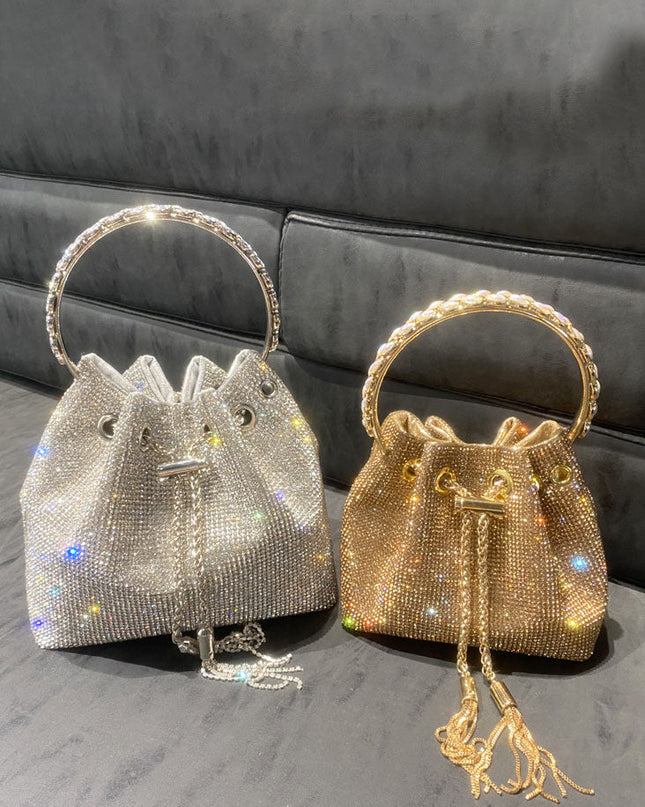 Hot Diamond Bucket Handle Handbag