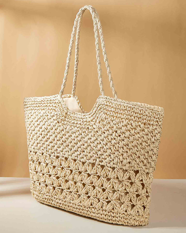 Beach Hollow Woven Straw Handbag
