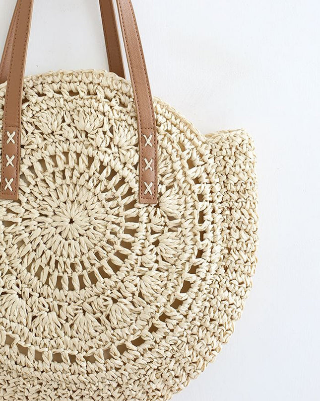 Round Straw Tote Bag