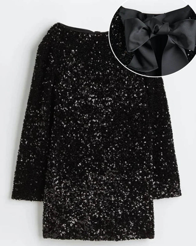 Sequined Tie-back Dress