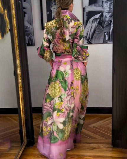 Vibrant Floral Breeze Shirt Dresses Blue Shirt