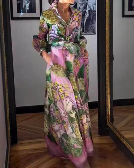 Vibrant Floral Breeze Shirt Dresses Pink Shirt