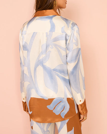 "Watercolor Bloom" Satin Abstract Print Two-Piece Set