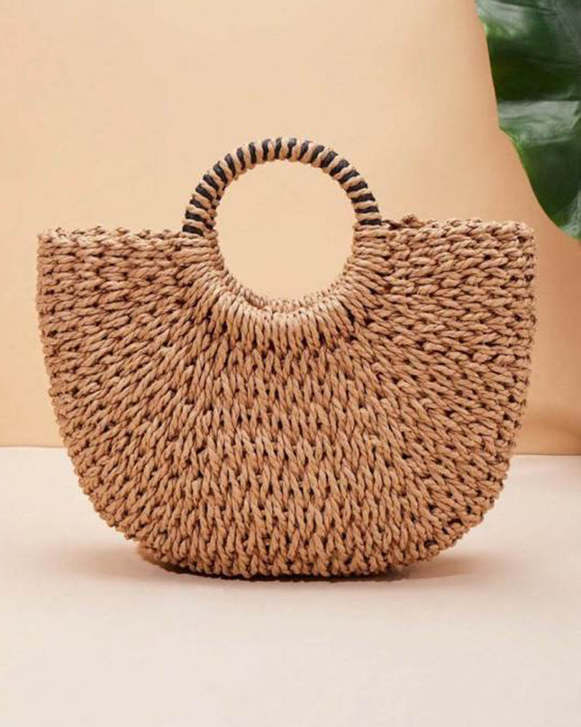 Shell Decor Straw Bag